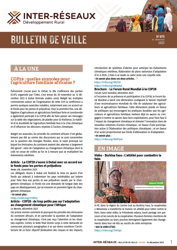 Bulletin de veille n°470