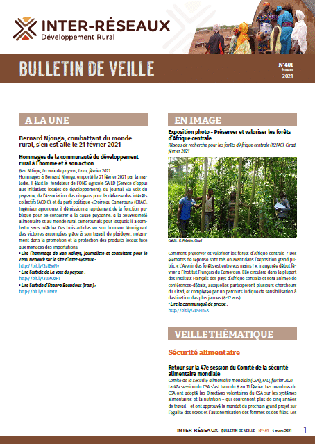 Bulletin de veille n°401