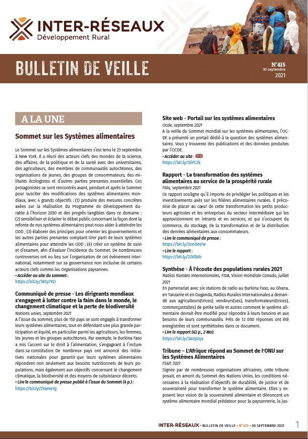 Bulletin de veille n°415